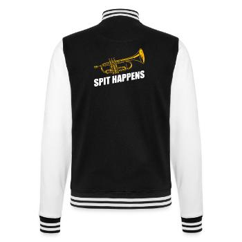 Spit happens Trompete Trompetenspieler - College-Sweatjacke - Schwarz/Weiß - Hinten - Marisol (170cm)