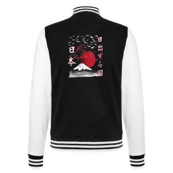 Japan Vintage Land of the Rising Sun - College Sweat Jacket - black/white - Back - Marisol (170cm)