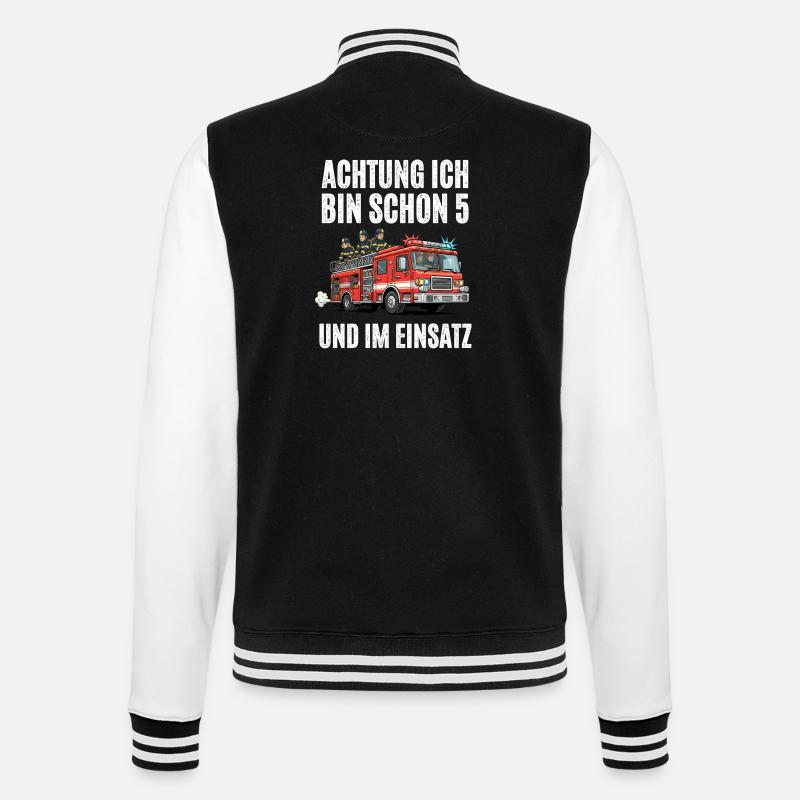 5th Birthday Fire Brigade - College Sweat Jacket - black/white