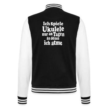 Je ne joue du ukulélé que les jours où je respire - Veste Teddy - noir/blanc - Dos - Marisol (170cm)