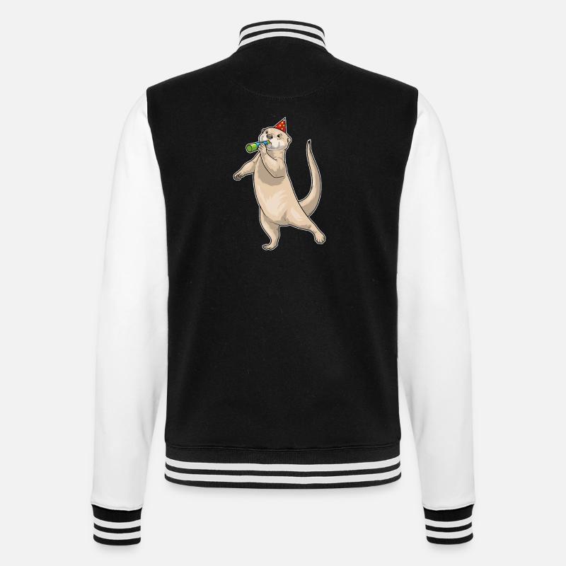 Otter Birthday Toad - College Sweat Jacket - black/white