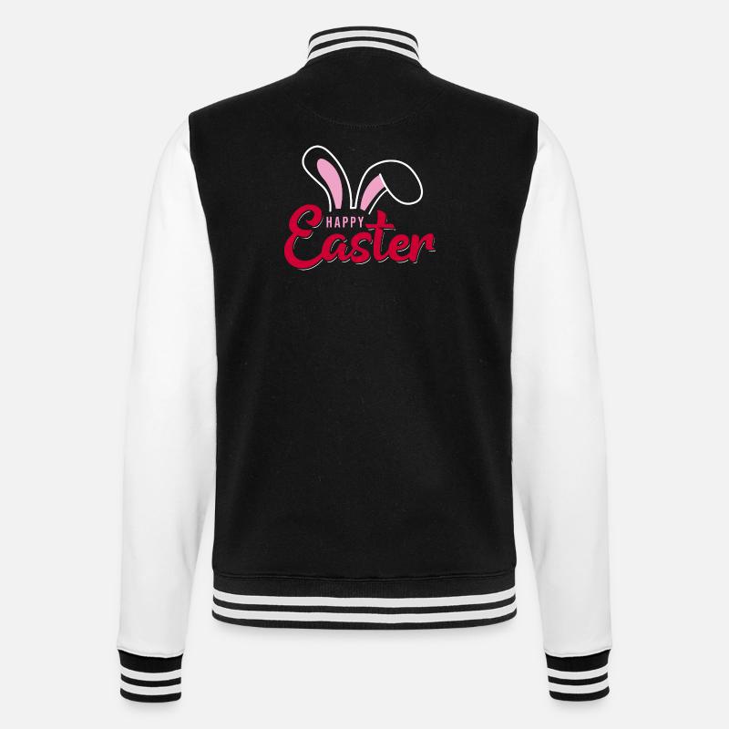 Happy Easter Bunny Scripture - College Sweat Jacket - black/white