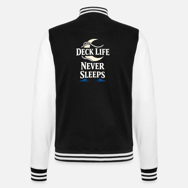 Seemannschaftsgeschenk Für Deckhand Ocean Work - College-Sweatjacke - Schwarz/Weiß
