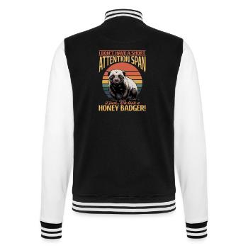 Funny Honey Badger - College-Sweatjacke - Schwarz/Weiß - Hinten - Marisol (170cm)