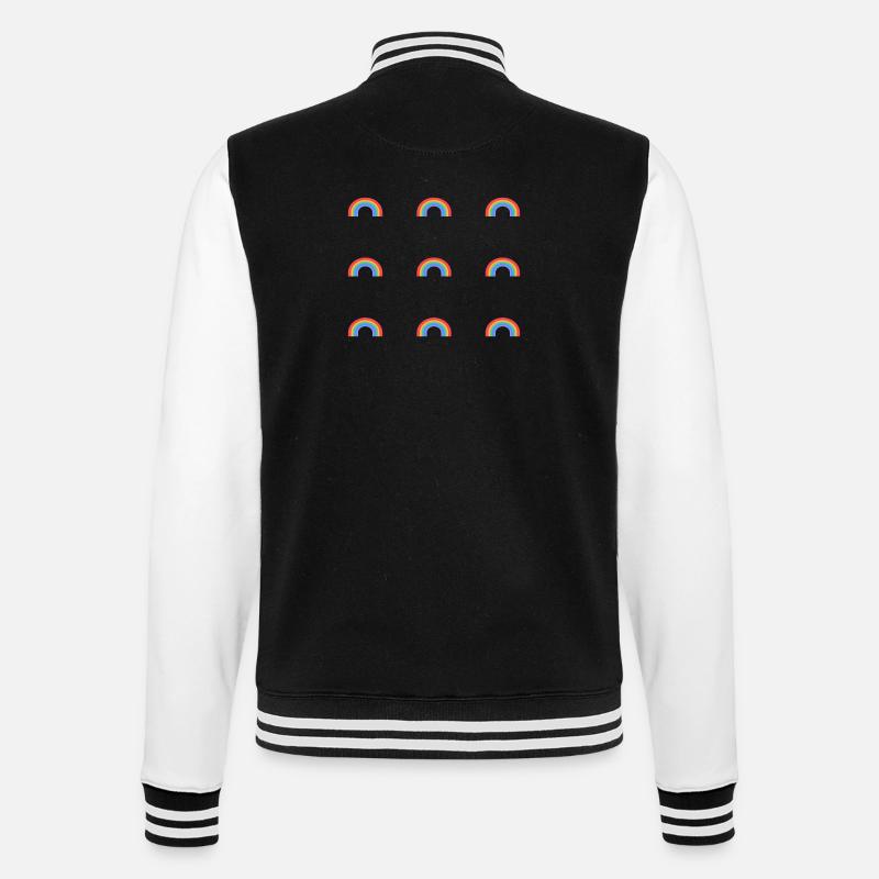 Rainbow Pattern - College Sweat Jacket - black/white