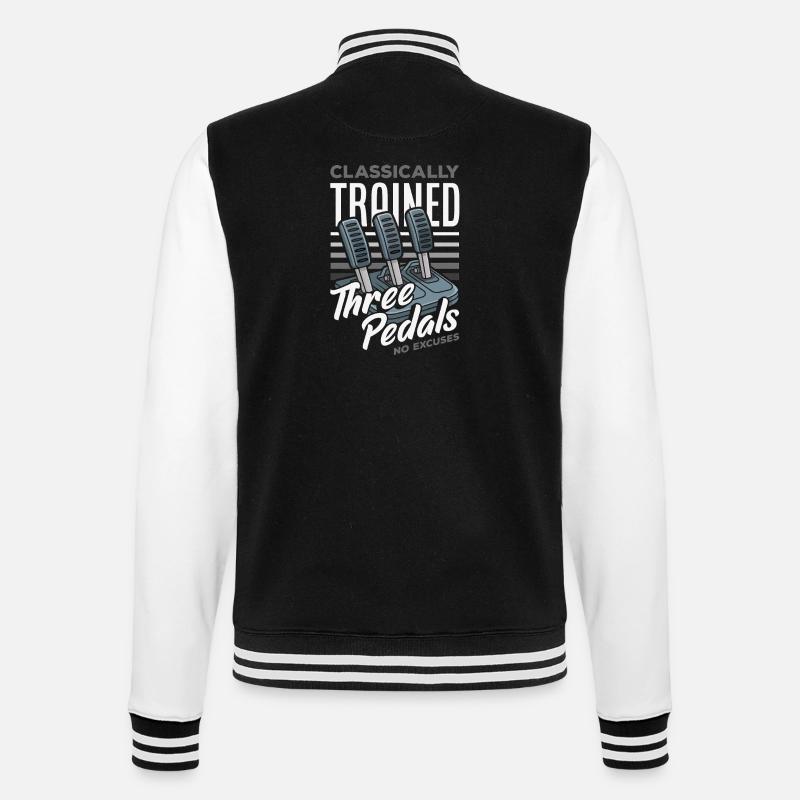 Manual car, classically trained - College Sweat Jacket - black/white