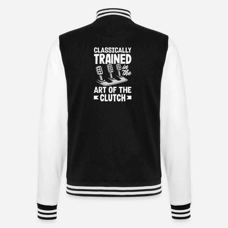 Manuelles Auto, Klassisch Ausgebildeter - College-Sweatjacke - Schwarz/Weiß