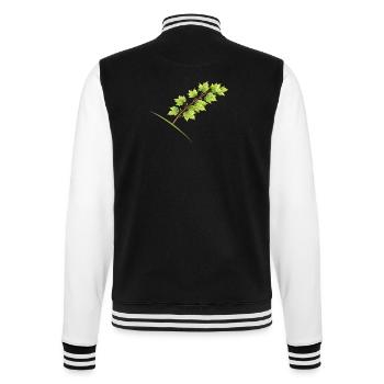 Blätterzweig Ahorn - Aquarell - College-Sweatjacke - Schwarz/Weiß - Hinten - Marisol (170cm)