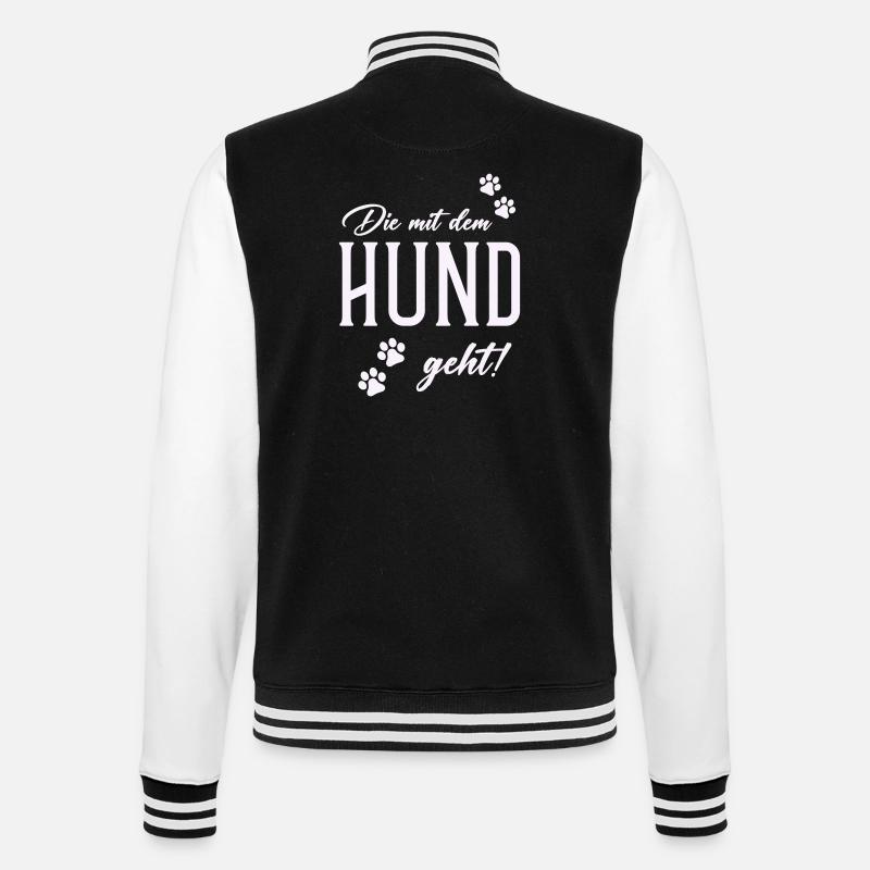 Hund und Gassi Stil - College-Sweatjacke - Schwarz/Weiß