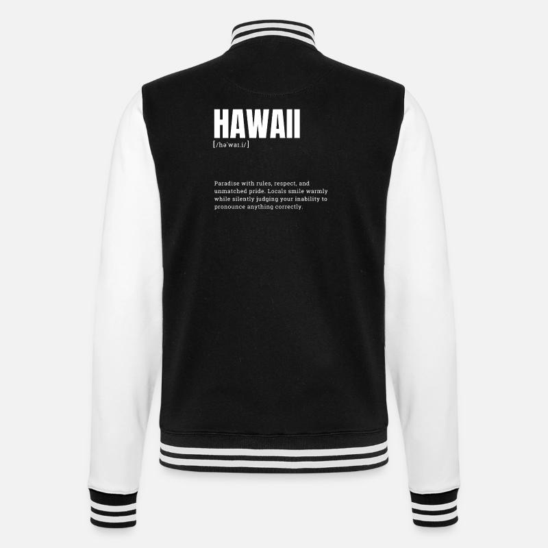 Hawaii Pride Language - College Sweat Jacket - black/white