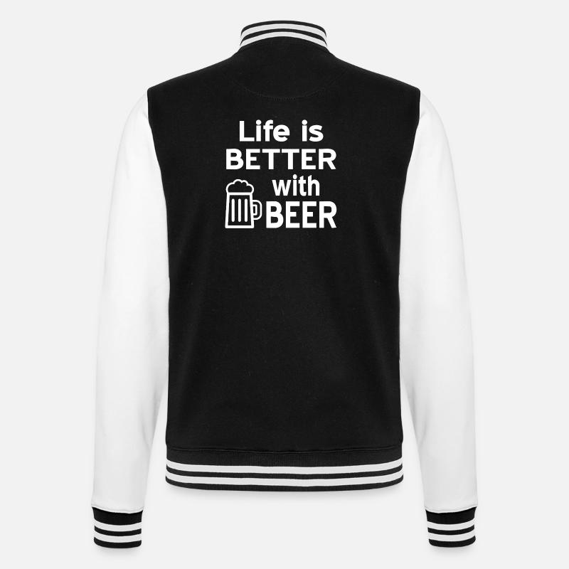 Bière - Veste Teddy - noir/blanc