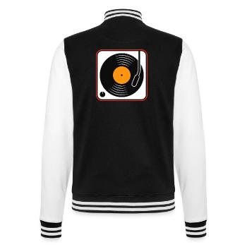 Album vinyle rétro sur platine - Veste Teddy - noir/blanc - Dos - Marisol (170cm)