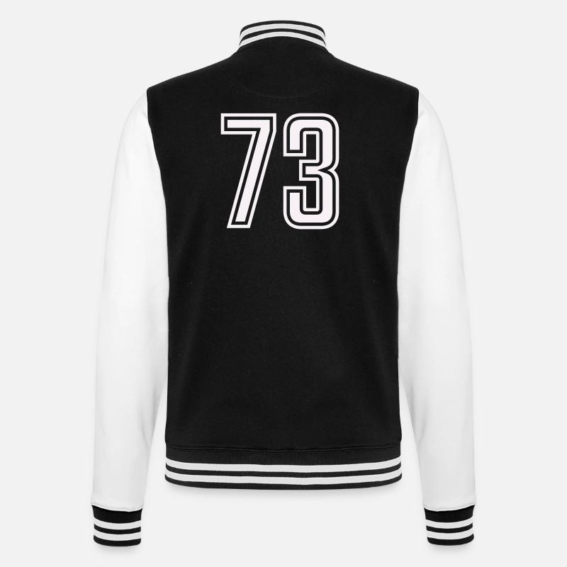 73 - College-Sweatjacke - Schwarz/Weiß