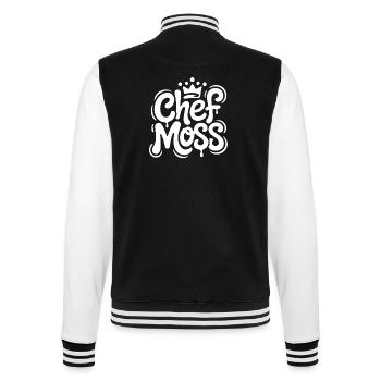 Chef Moss Graffiti Logo - College Sweat Jacket - black/white - Back - Marisol (170cm)
