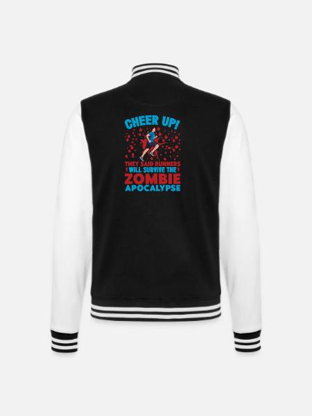 Running Cheer Up They Said Runners Survive - College-Sweatjacke - Schwarz/Weiß