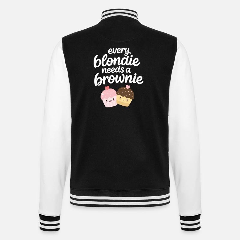 Every Blondine needs a Brownie - College-Sweatjacke - Schwarz/Weiß