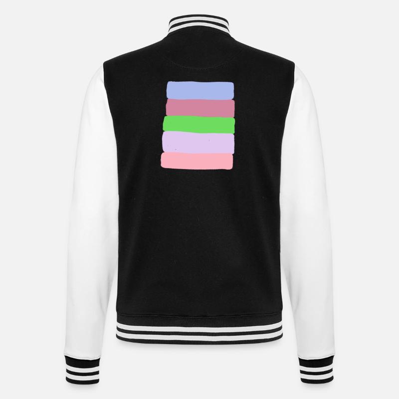 Pastel Stripe Stack - College Sweat Jacket - black/white