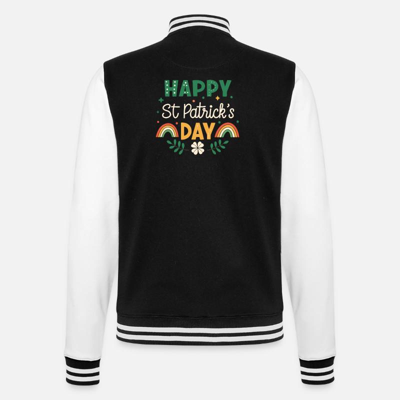 Joyeux Saint Patrick Arc-en-Ciel - Veste Teddy - noir/blanc