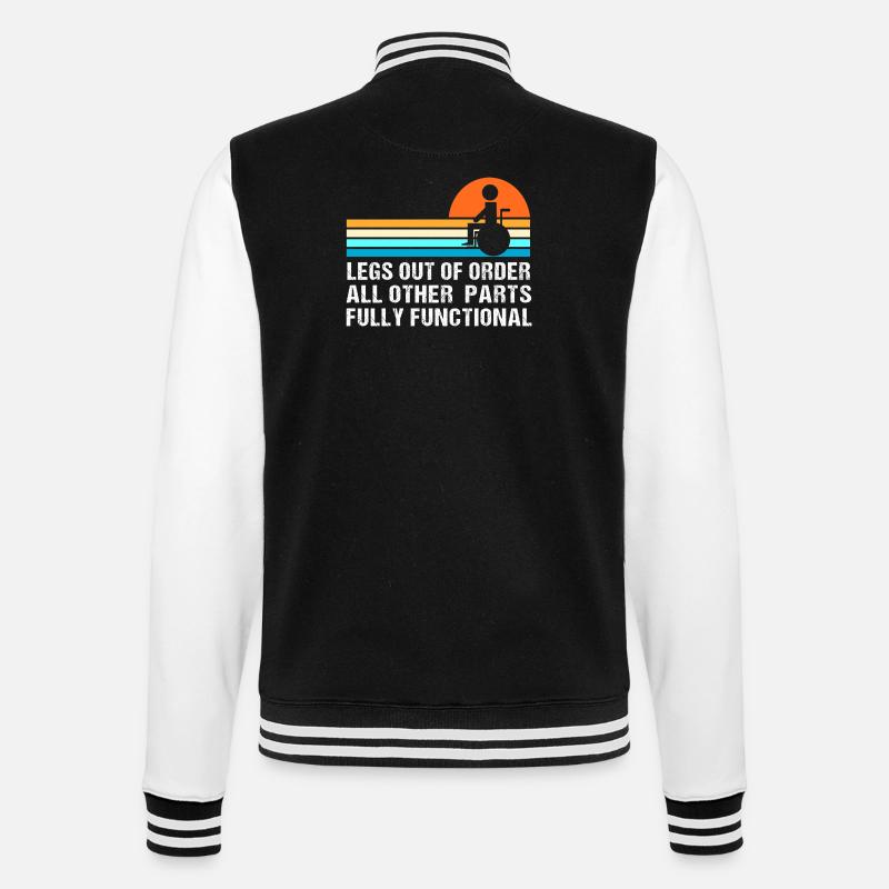 Rollstuhl - College-Sweatjacke - Schwarz/Weiß