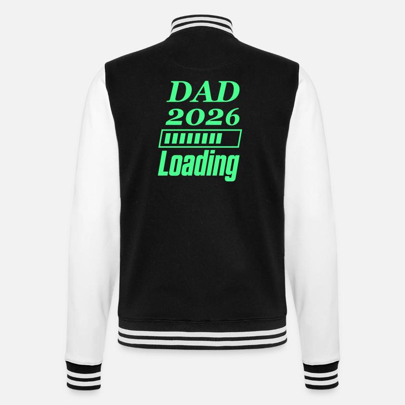 Dad 2026 Loading - College-Sweatjacke - Schwarz/Weiß