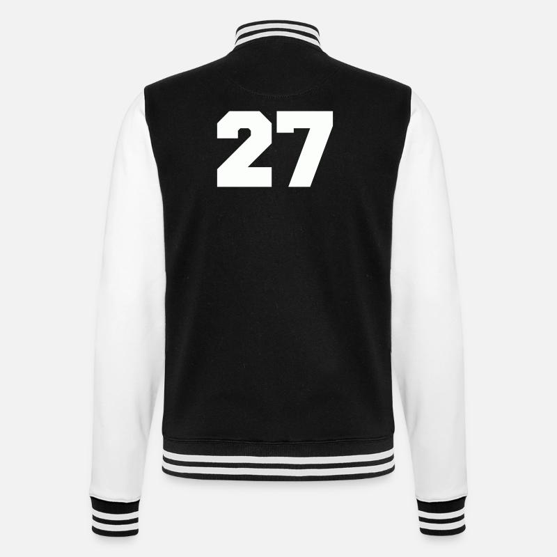 Zahl 27 - College-Sweatjacke - Schwarz/Weiß