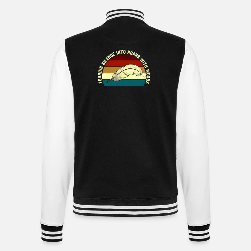 Roaring Words Feather Sunset - College Sweat Jacket - black/white