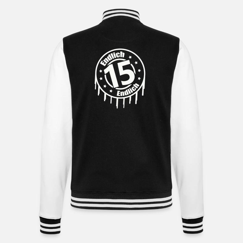 Endlich 15 - College-Sweatjacke - Schwarz/Weiß