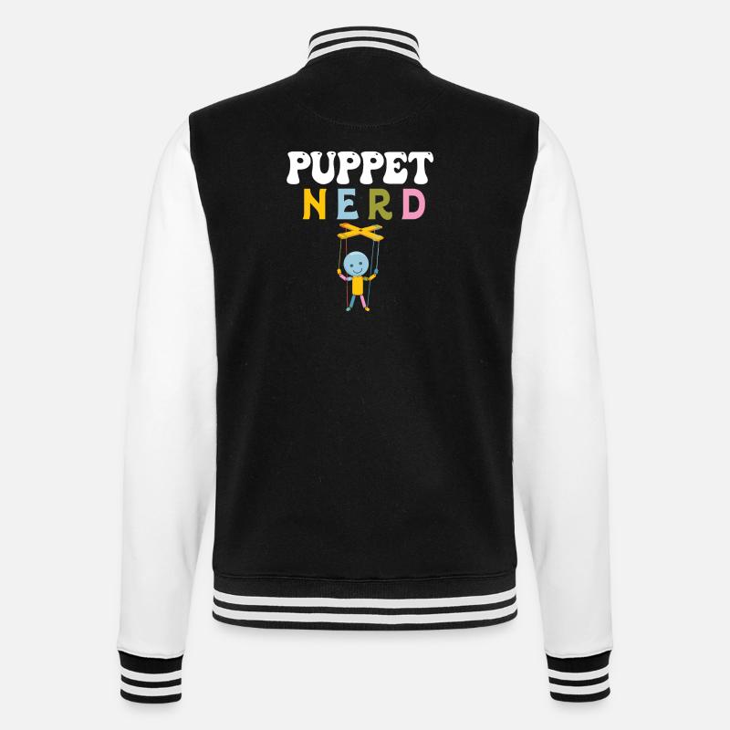 Puppet Nerd Marionette Art - College Sweat Jacket - black/white