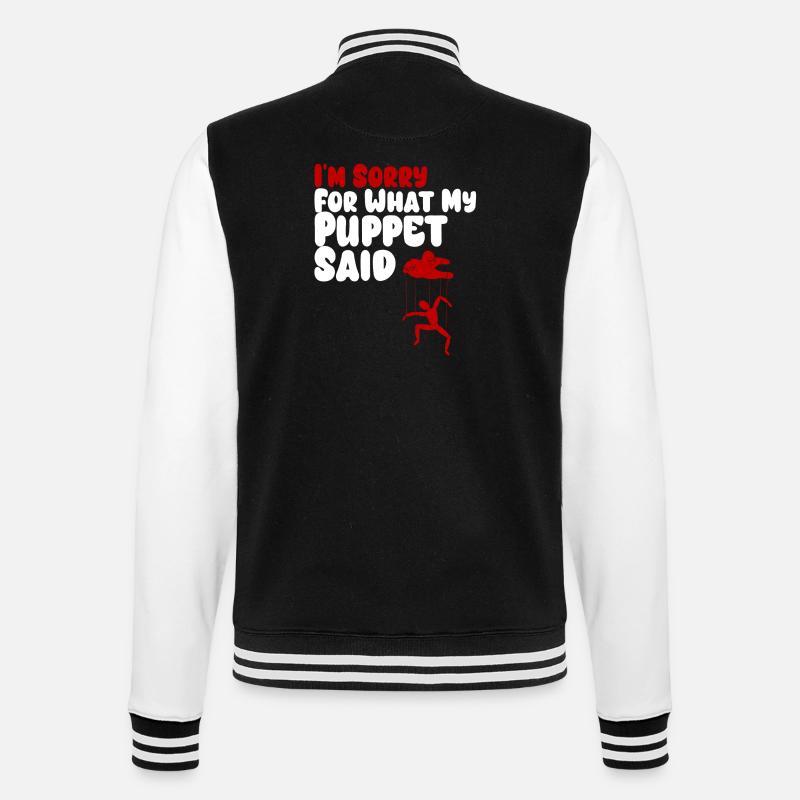 Puppet Confession on Strings - College Sweat Jacket - black/white
