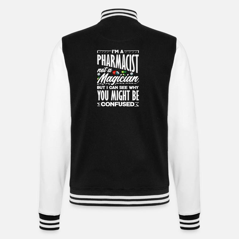 Pharmacien, pas magicien, technicien de pharmacie - Veste Teddy - noir/blanc