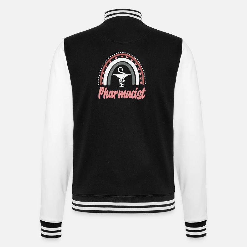 Boho Rainbow Pharmacist Pharmacy Technician - College Sweat Jacket - black/white
