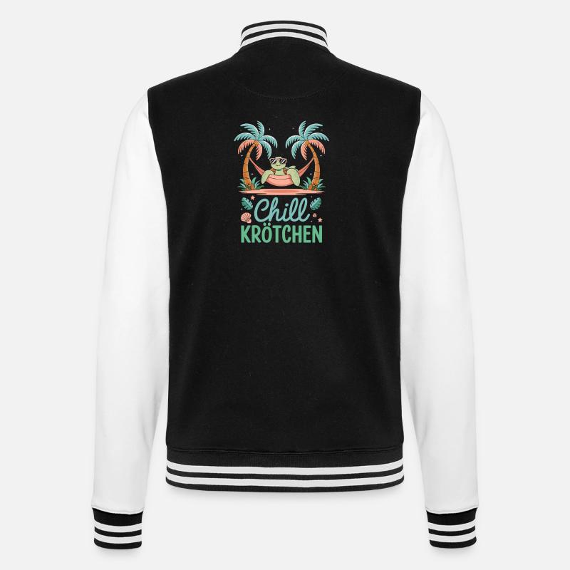 Chill Toad Cool Turtle In Hammock - College Sweat Jacket - black/white