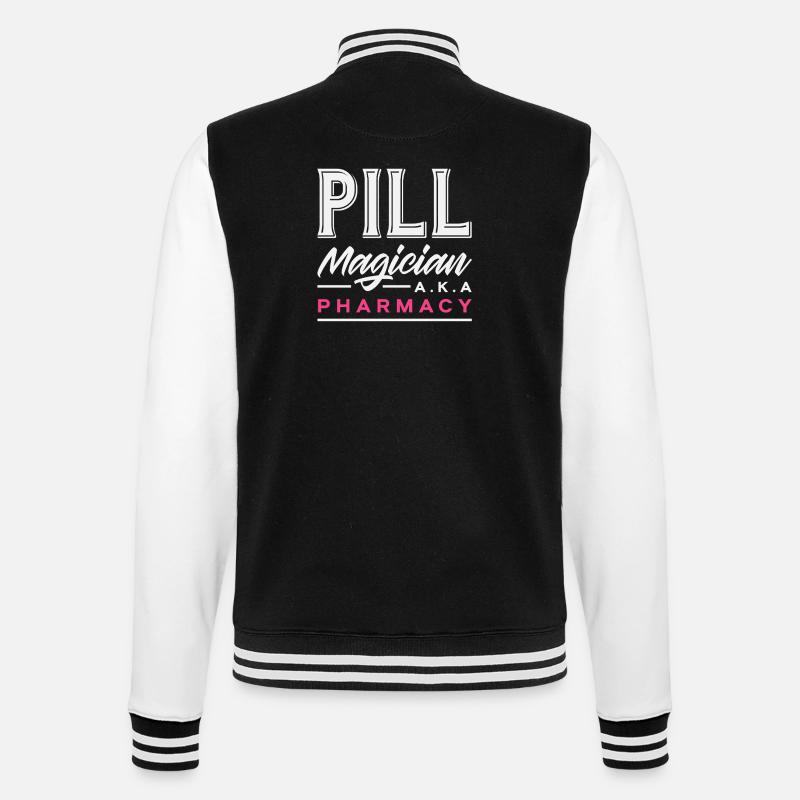 Pill magician, pharmacist, pharmacy technician - College Sweat Jacket - black/white