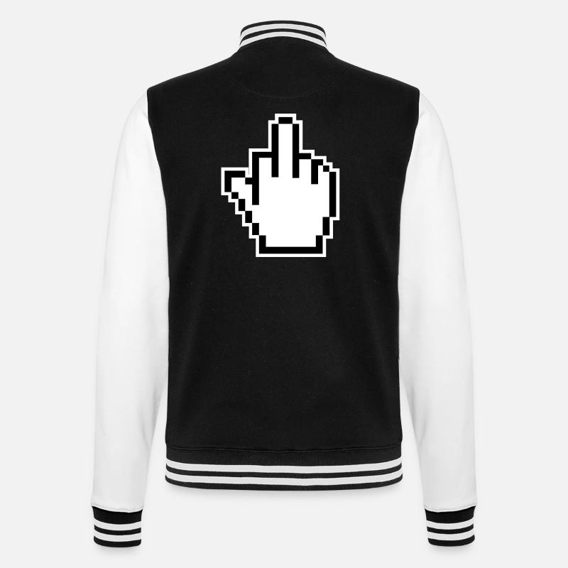 Middle Finger Cursor Middlefinger - College Sweat Jacket - black/white