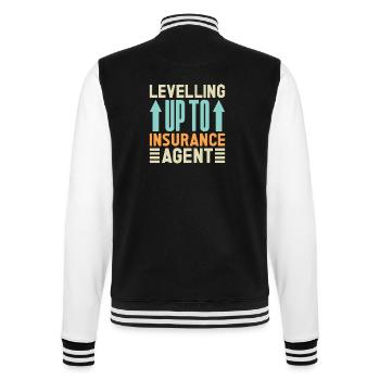 Insurance Agent Levelling Up To Funny Insurance - College Sweat Jacket - black/white - Back - Marisol (170cm)