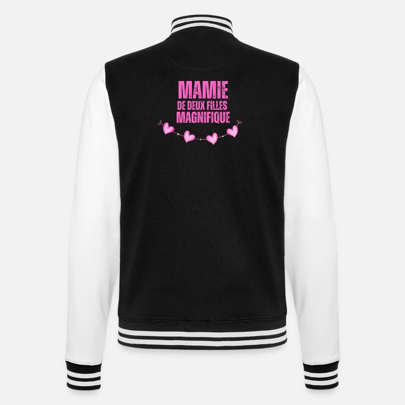 Die wunderschöne Oma beider Mädchen - College-Sweatjacke - Schwarz/Weiß