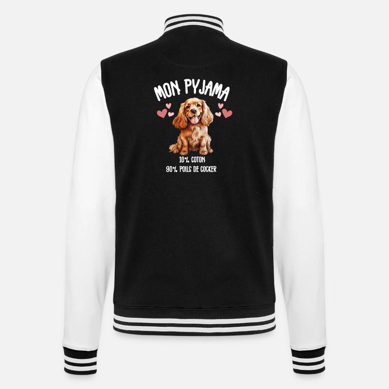 Pyjama Chien Cocker Drôle - Veste Teddy - noir/blanc