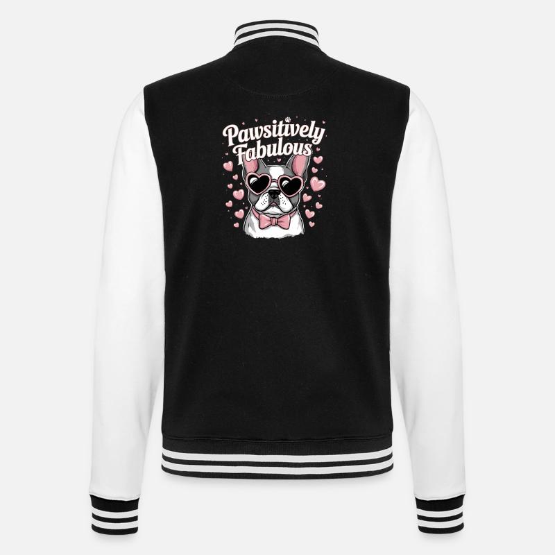 Bouledogue français fabuleux et patais - Veste Teddy - noir/blanc