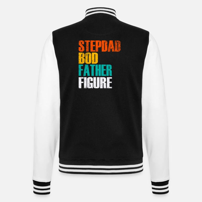 Stepdad Bod Father Figure Gradient - College-Sweatjacke - Schwarz/Weiß