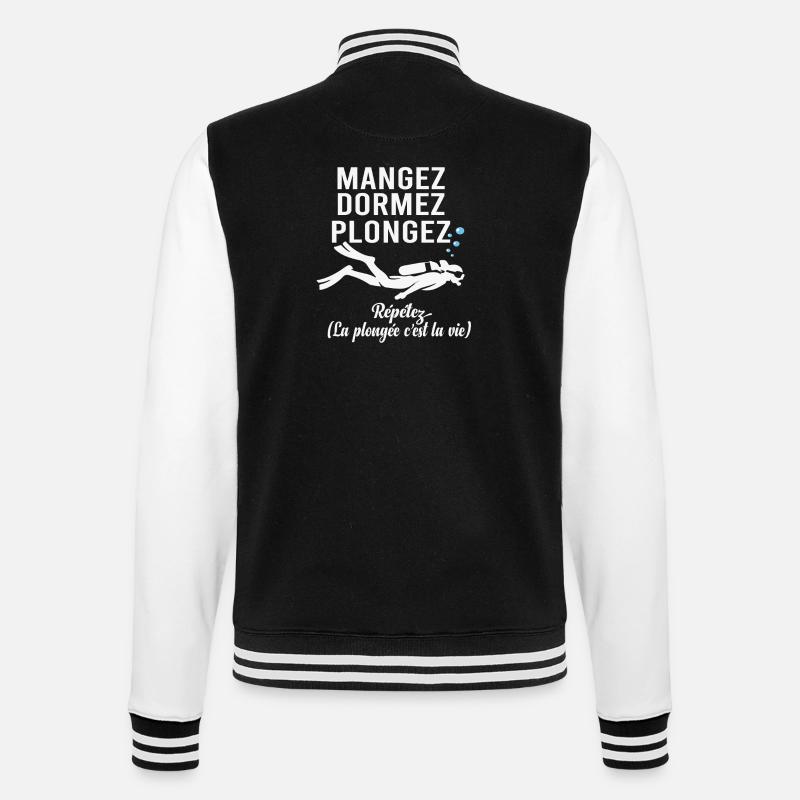 Scuba Diving Eat Sleep Dive - College Sweat Jacket - black/white