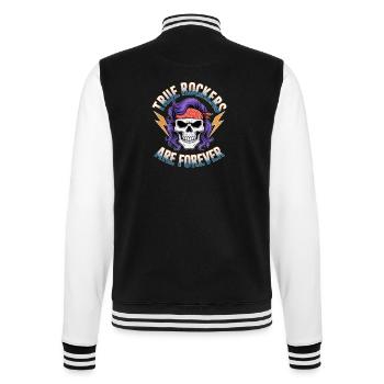 True Rockers Are Forever Skull Rock Music - College Sweat Jacket - black/white - Back - Marisol (170cm)
