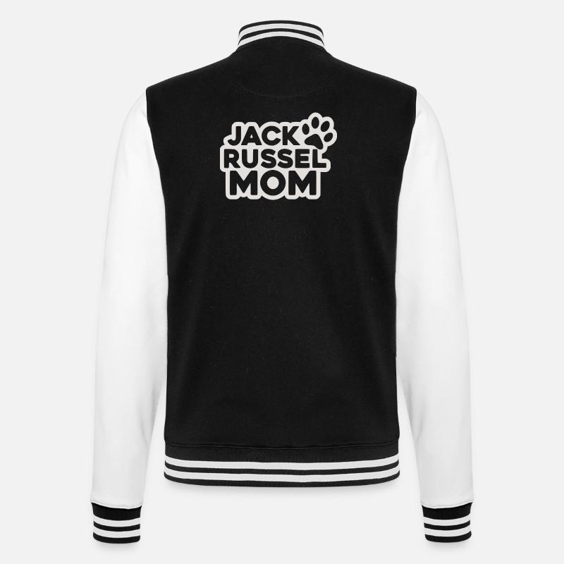 Jack Russell Mom  - College-Sweatjacke - Schwarz/Weiß