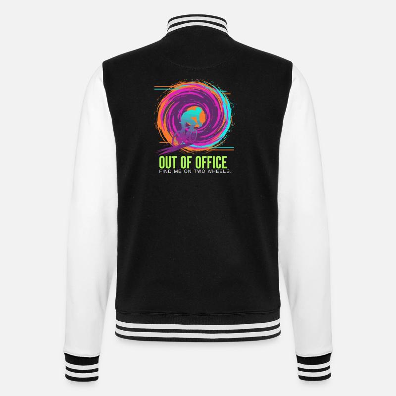 Zweirädrige Neonentlüftung - College-Sweatjacke - Schwarz/Weiß