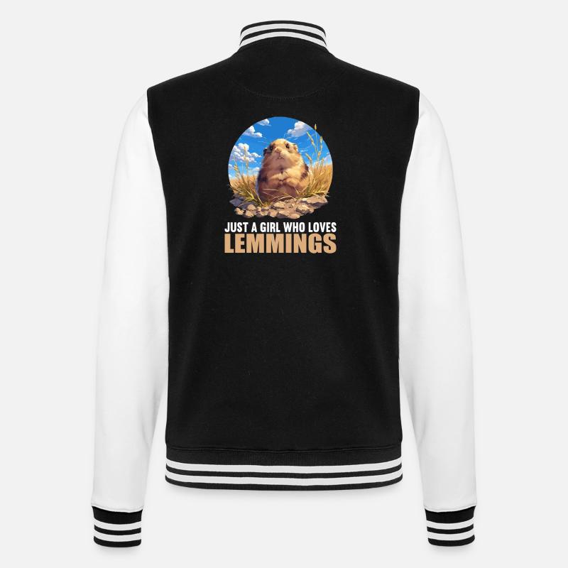 Lemminge Lemming - College-Sweatjacke - Schwarz/Weiß