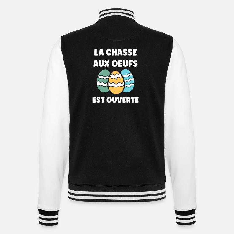 PâqueS chasse aux oeufs - Veste Teddy - noir/blanc