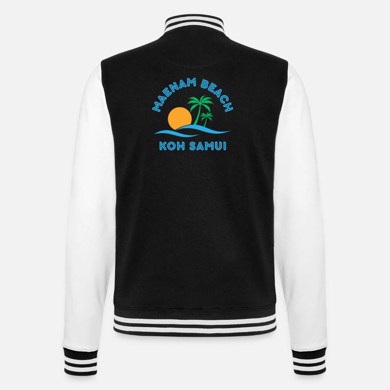 Mae Nam Strand Koh Samui - College-Sweatjacke - Schwarz/Weiß