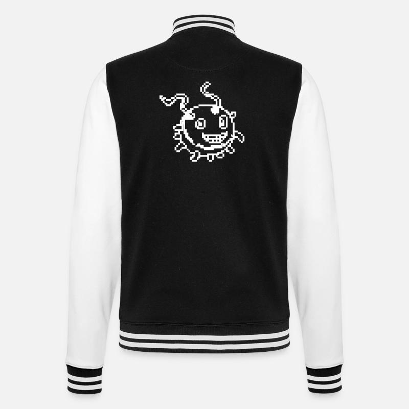 Virus Monster Pixel Art Comic - College-Sweatjacke - Schwarz/Weiß