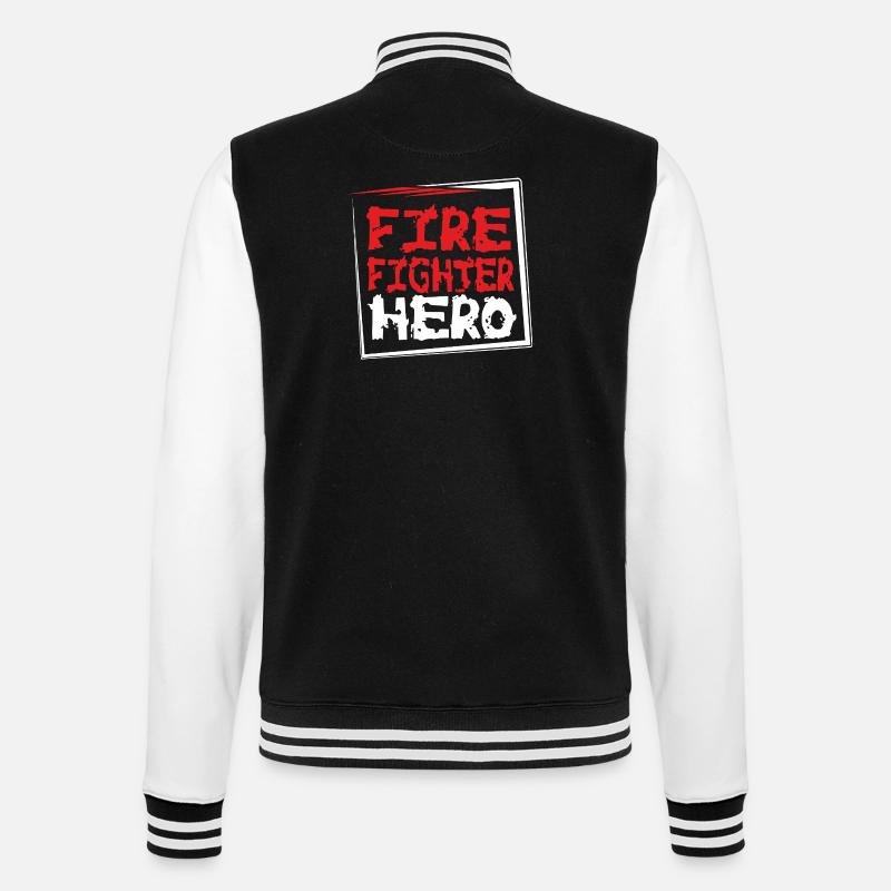 FIREFIGHTERHERO - College Sweat Jacket - black/white