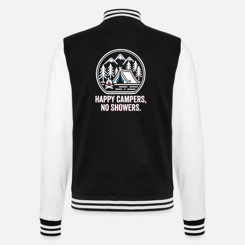 Camping Camp Tent & Campfire - College Sweat Jacket - black/white