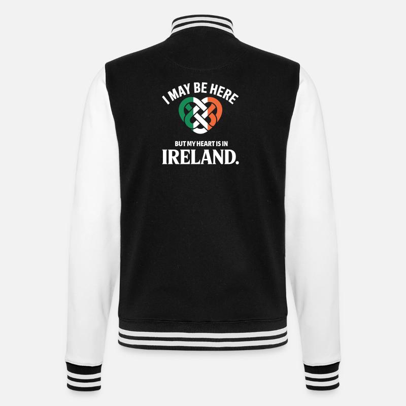 Irish Heart Celtic Knot Pride - College-Sweatjacke - Schwarz/Weiß